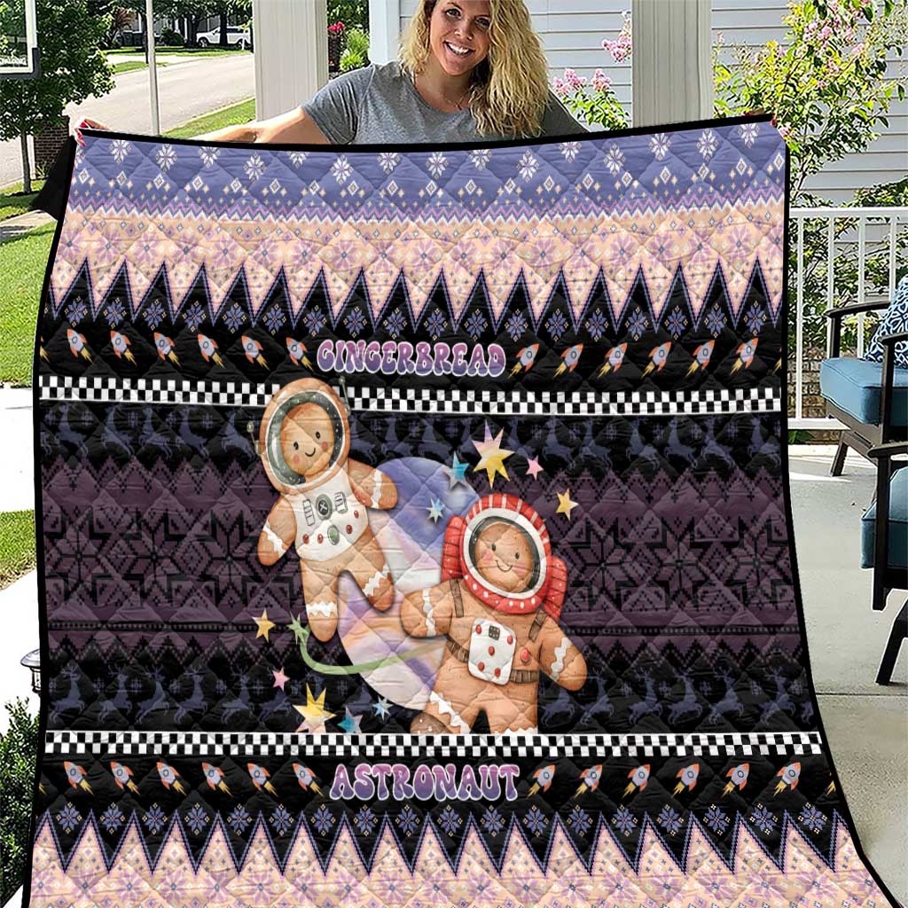 Astronaut Christmas Quilt Gingerbread In Space - Wonder Print Shop