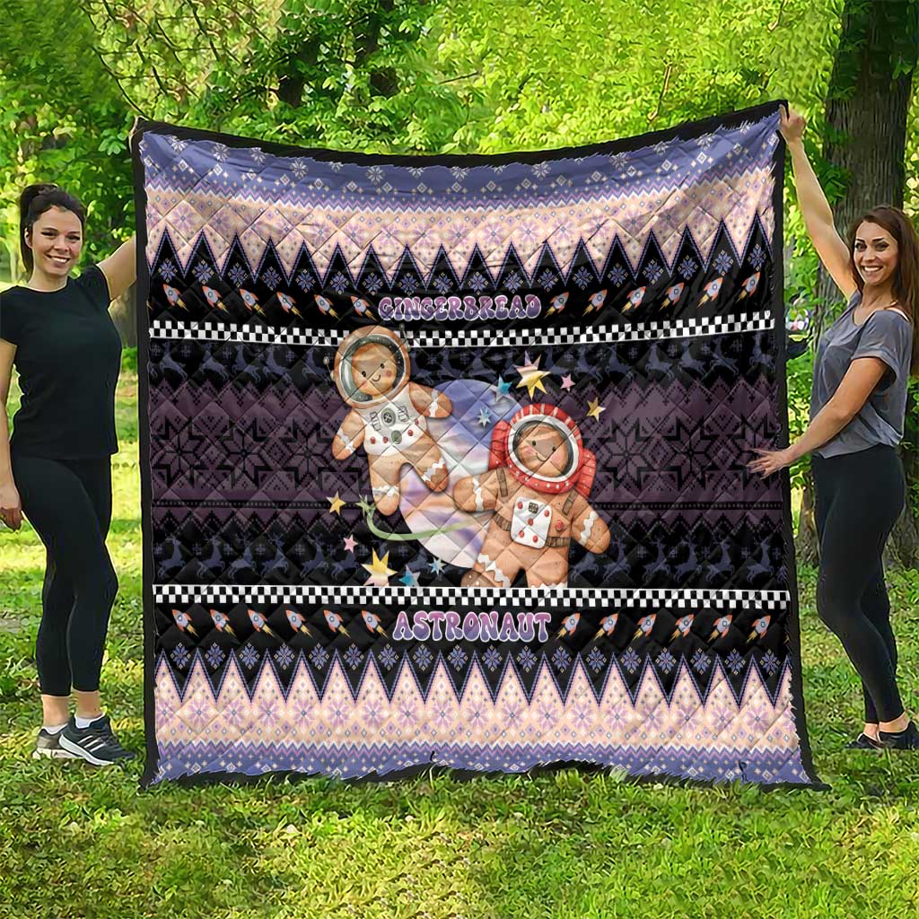 Astronaut Christmas Quilt Gingerbread In Space - Wonder Print Shop
