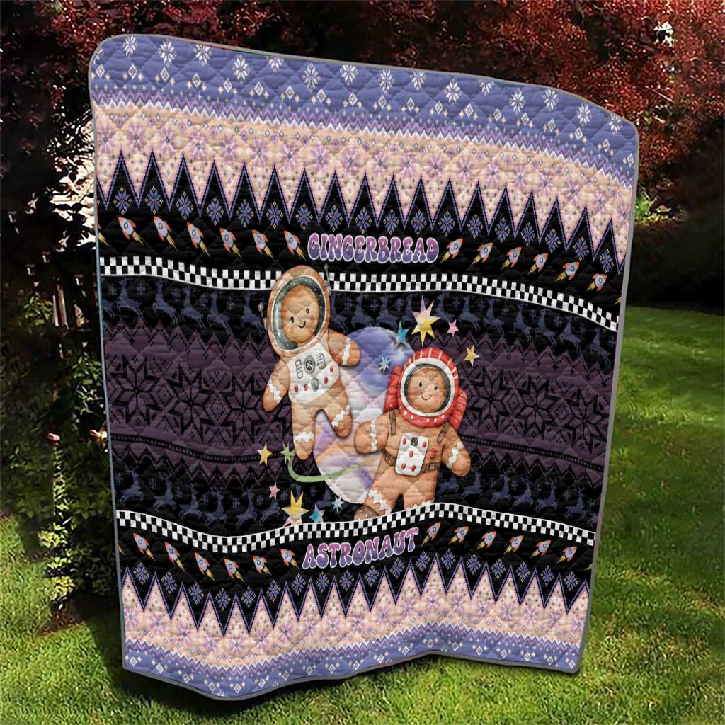 Astronaut Christmas Quilt Gingerbread In Space - Wonder Print Shop