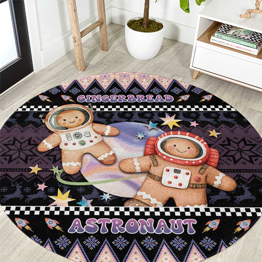 Astronaut Christmas Round Carpet Gingerbread In Space - Wonder Print Shop