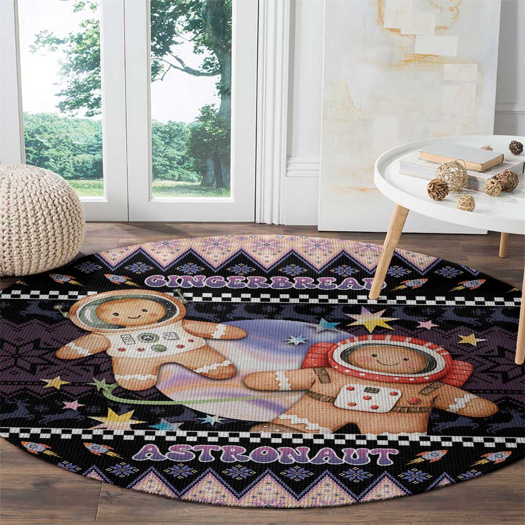 Astronaut Christmas Round Carpet Gingerbread In Space - Wonder Print Shop
