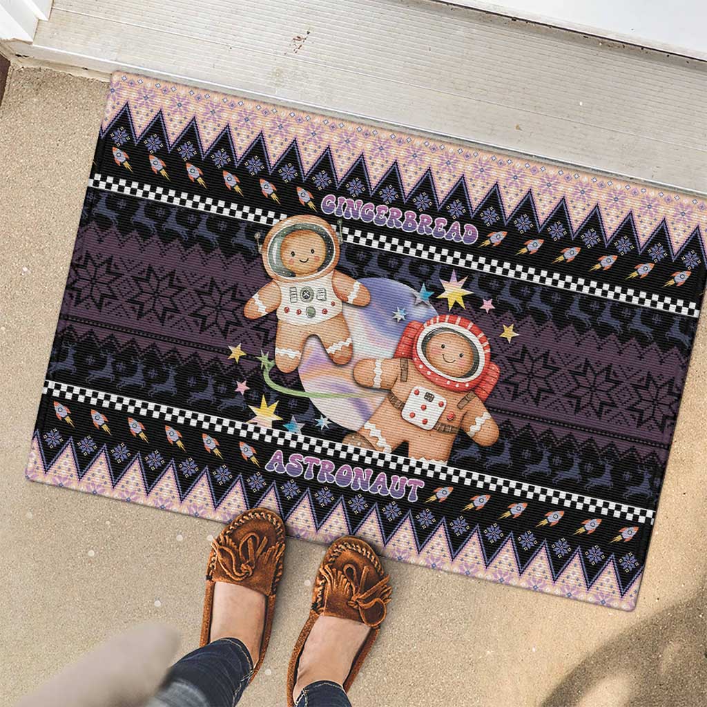 Astronaut Christmas Rubber Doormat Gingerbread In Space - Wonder Print Shop