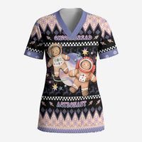 Astronaut Christmas Scrub Top Gingerbread In Space - Wonder Print Shop