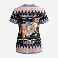 Astronaut Christmas Scrub Top Gingerbread In Space - Wonder Print Shop