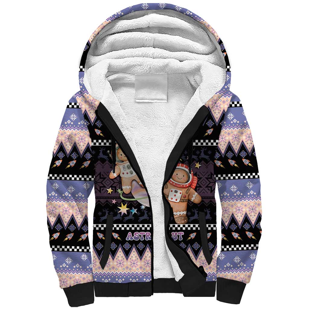 Astronaut Christmas Sherpa Hoodie Gingerbread In Space - Wonder Print Shop