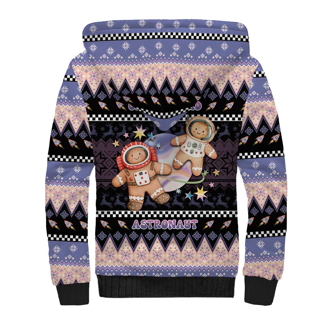 Astronaut Christmas Sherpa Hoodie Gingerbread In Space - Wonder Print Shop