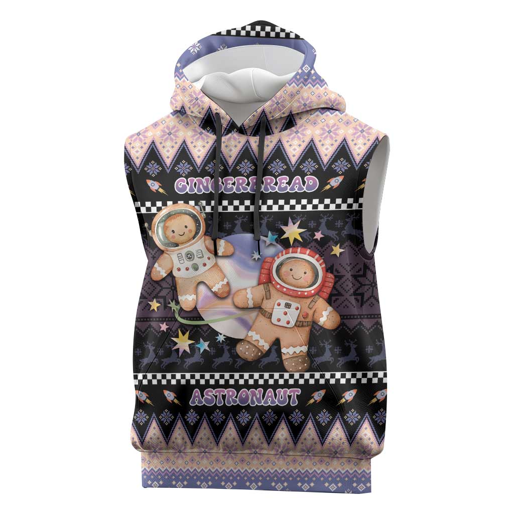 Astronaut Christmas Sleeveless Hoodie Gingerbread In Space - Wonder Print Shop