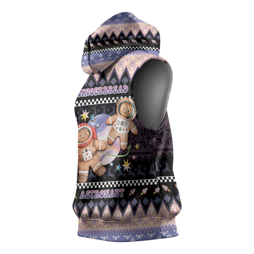 Astronaut Christmas Sleeveless Hoodie Gingerbread In Space - Wonder Print Shop