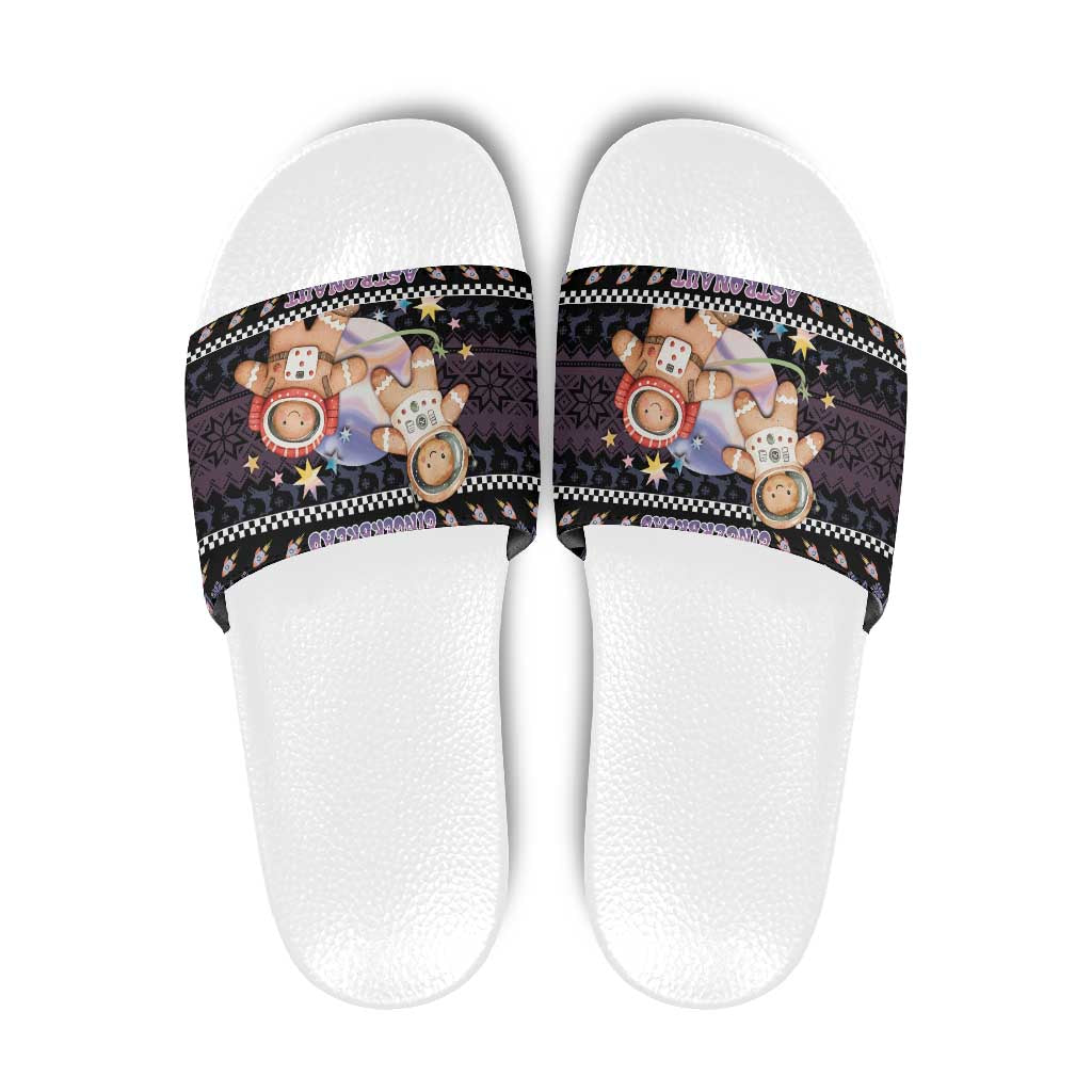 Astronaut Christmas Slide Sandals Gingerbread In Space - Wonder Print Shop
