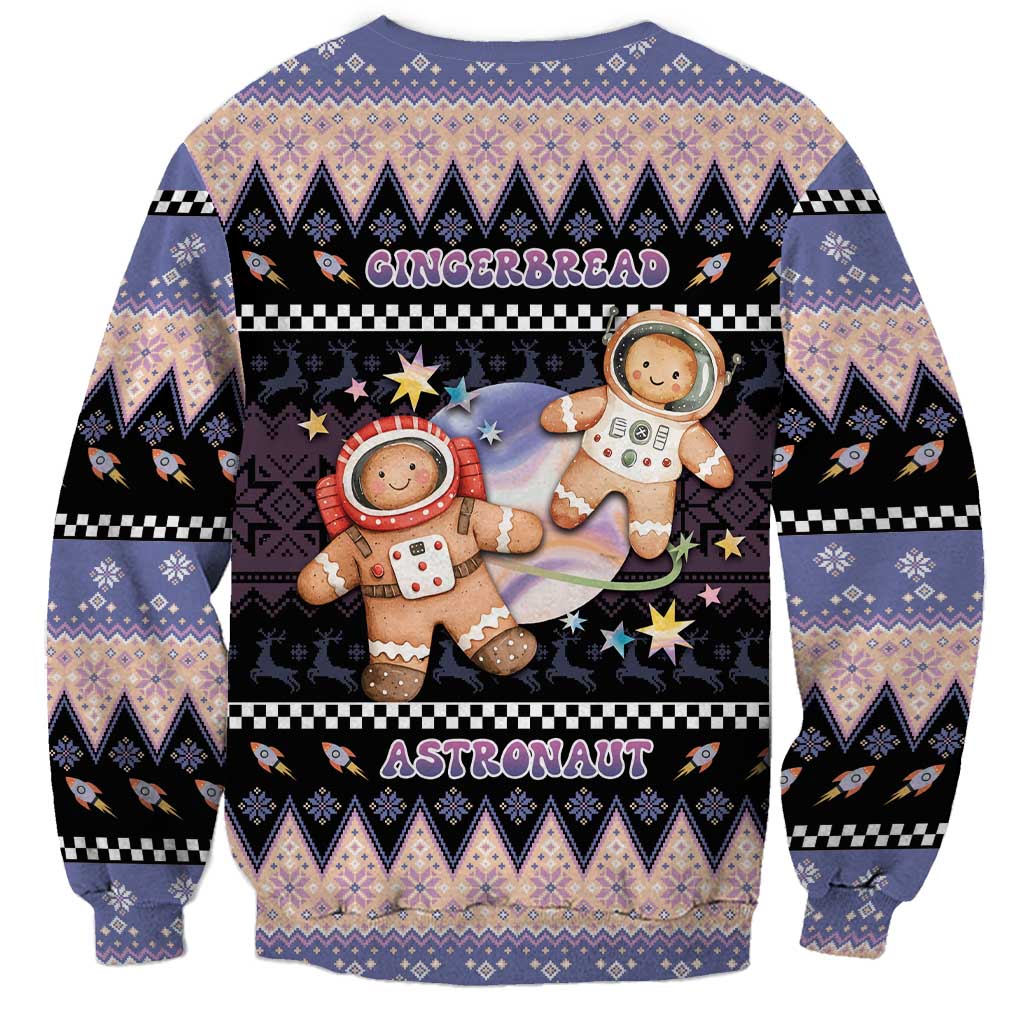Astronaut Christmas Sweatshirt Gingerbread In Space - Wonder Print Shop