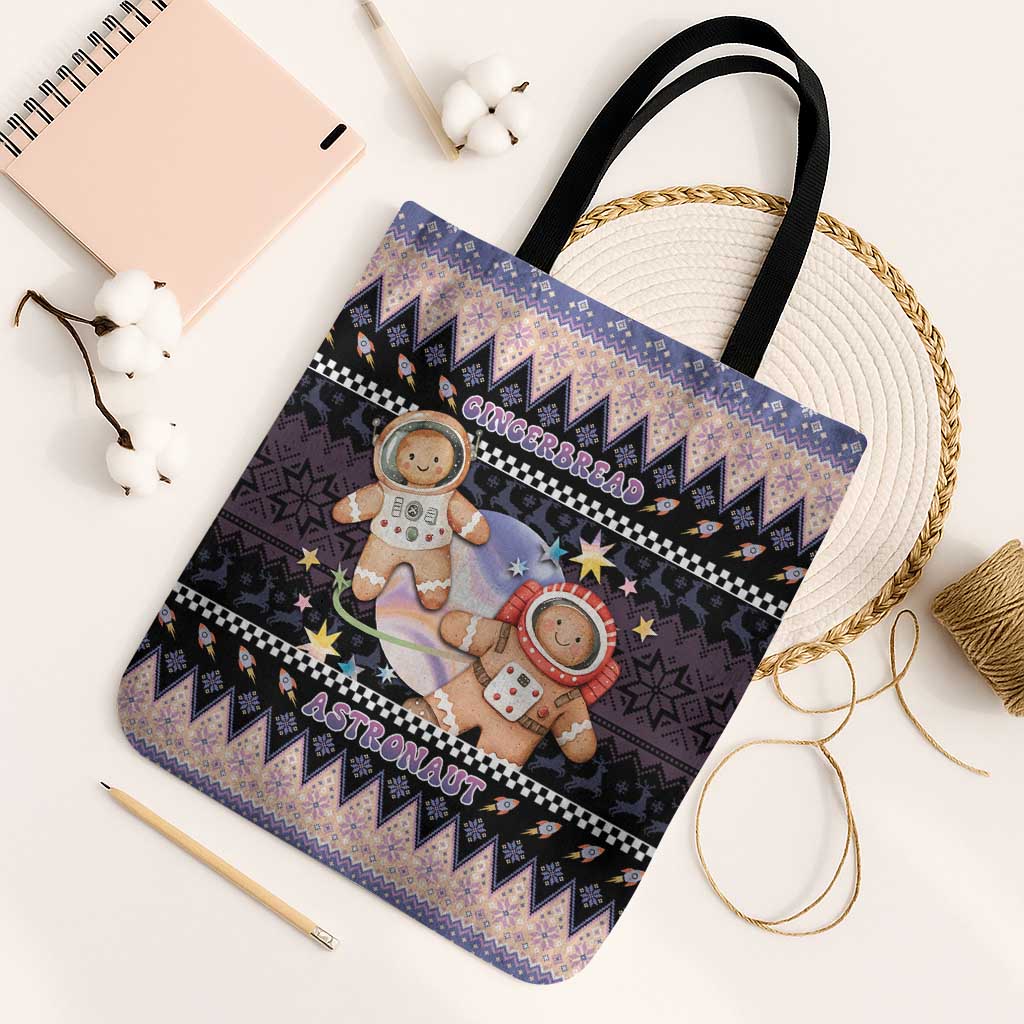 Astronaut Christmas Tote Bag Gingerbread In Space - Wonder Print Shop