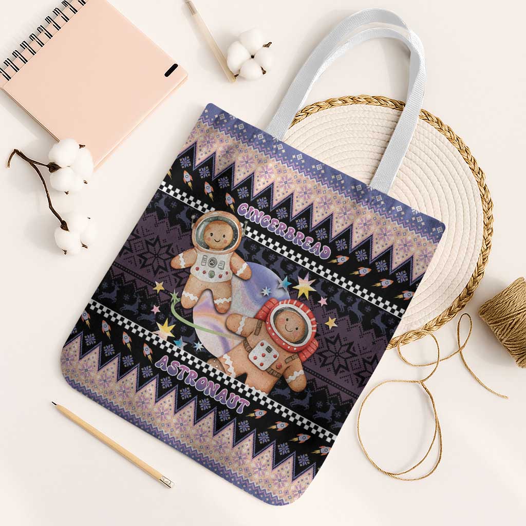 Astronaut Christmas Tote Bag Gingerbread In Space - Wonder Print Shop