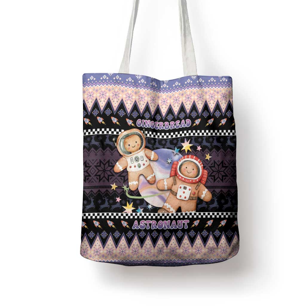 Astronaut Christmas Tote Bag Gingerbread In Space - Wonder Print Shop