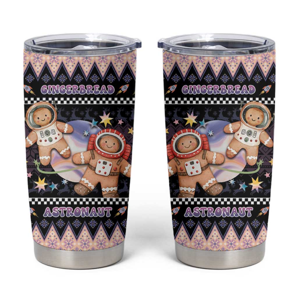 Astronaut Christmas Tumbler Cup Gingerbread In Space - Wonder Print Shop