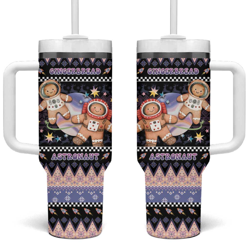 Astronaut Christmas Tumbler With Handle Gingerbread In Space - Wonder Print Shop