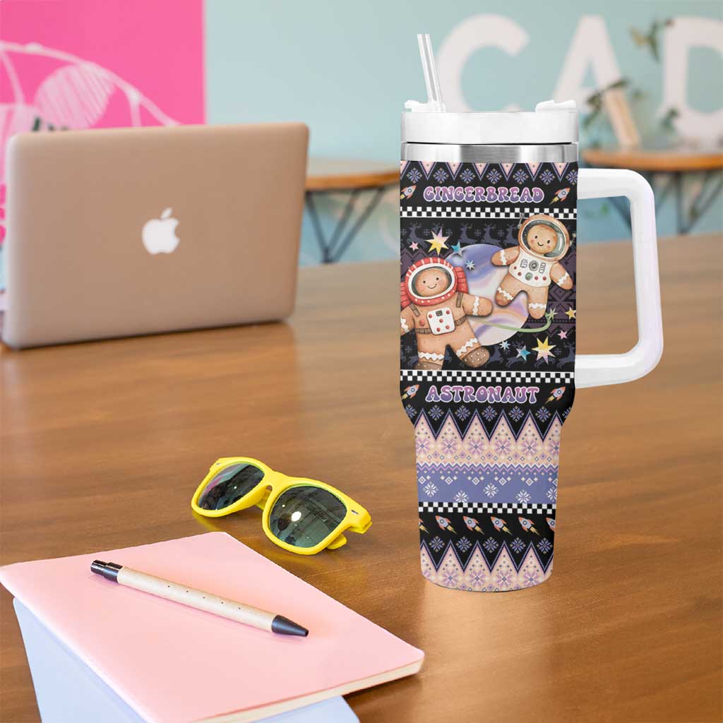 Astronaut Christmas Tumbler With Handle Gingerbread In Space - Wonder Print Shop