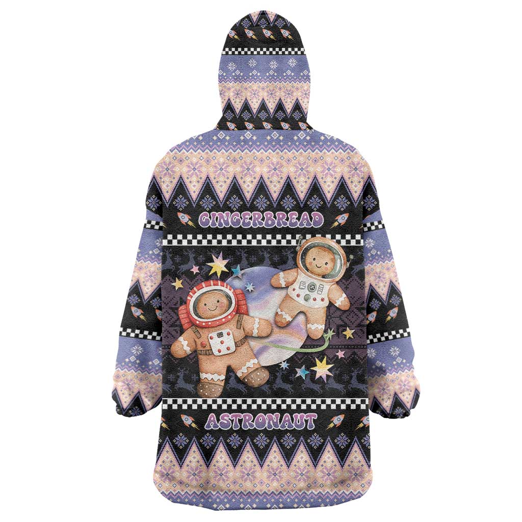 Astronaut Christmas Wearable Blanket Hoodie Gingerbread In Space - Wonder Print Shop