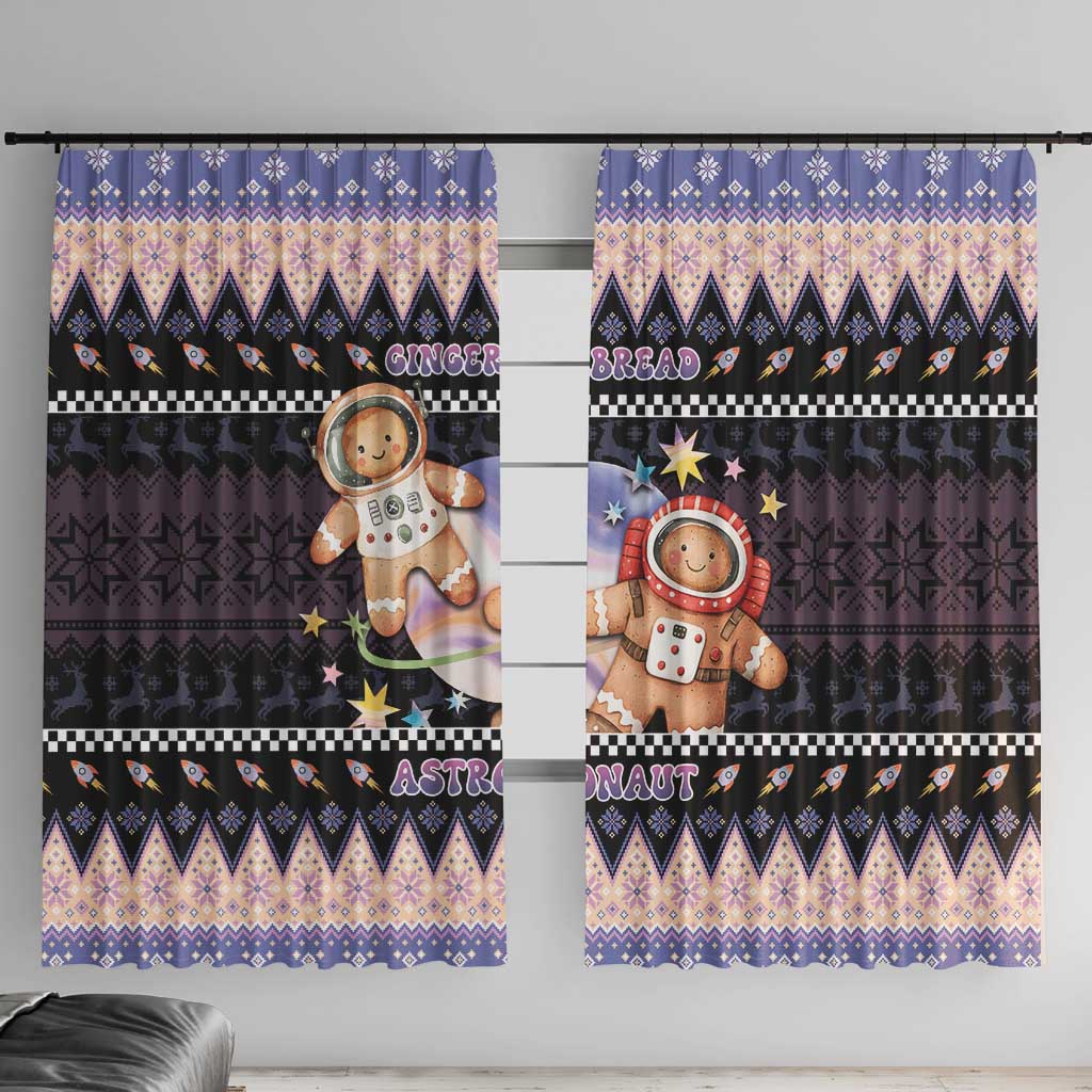 Astronaut Christmas Window Curtain Gingerbread In Space - Wonder Print Shop