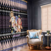 Astronaut Christmas Window Curtain Gingerbread In Space - Wonder Print Shop