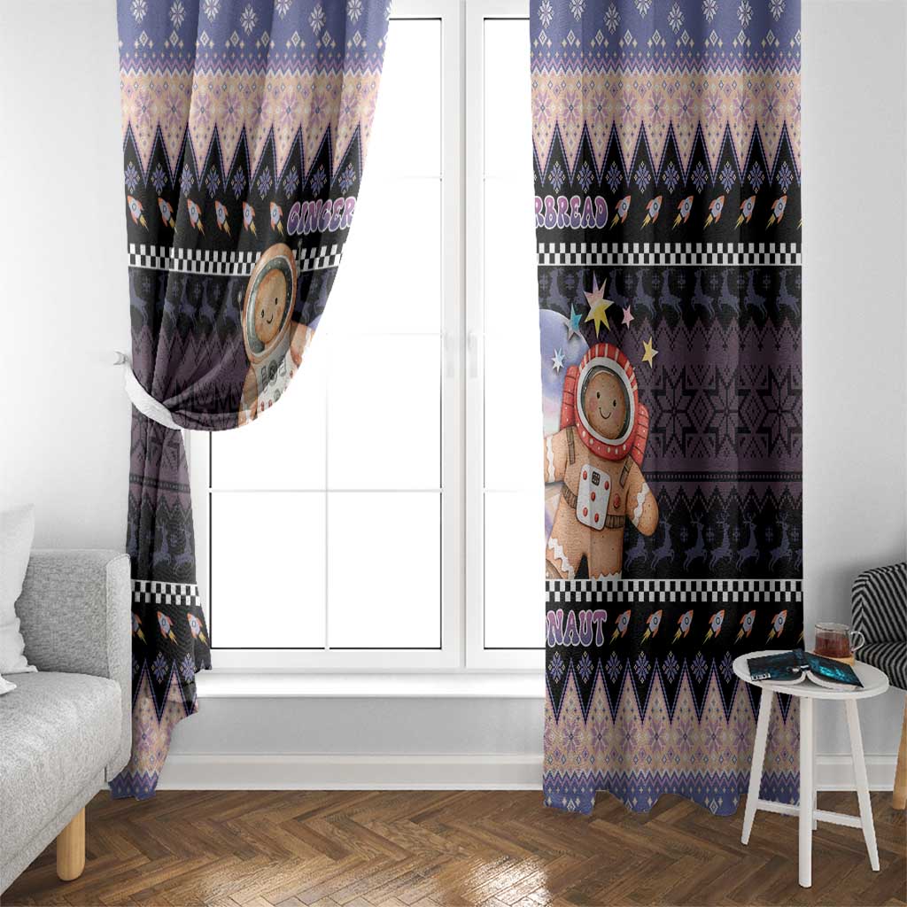 Astronaut Christmas Window Curtain Gingerbread In Space - Wonder Print Shop