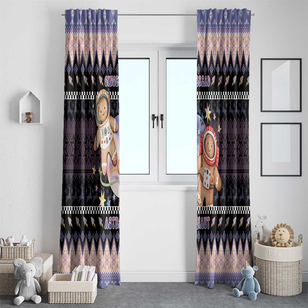 Astronaut Christmas Window Curtain Gingerbread In Space - Wonder Print Shop