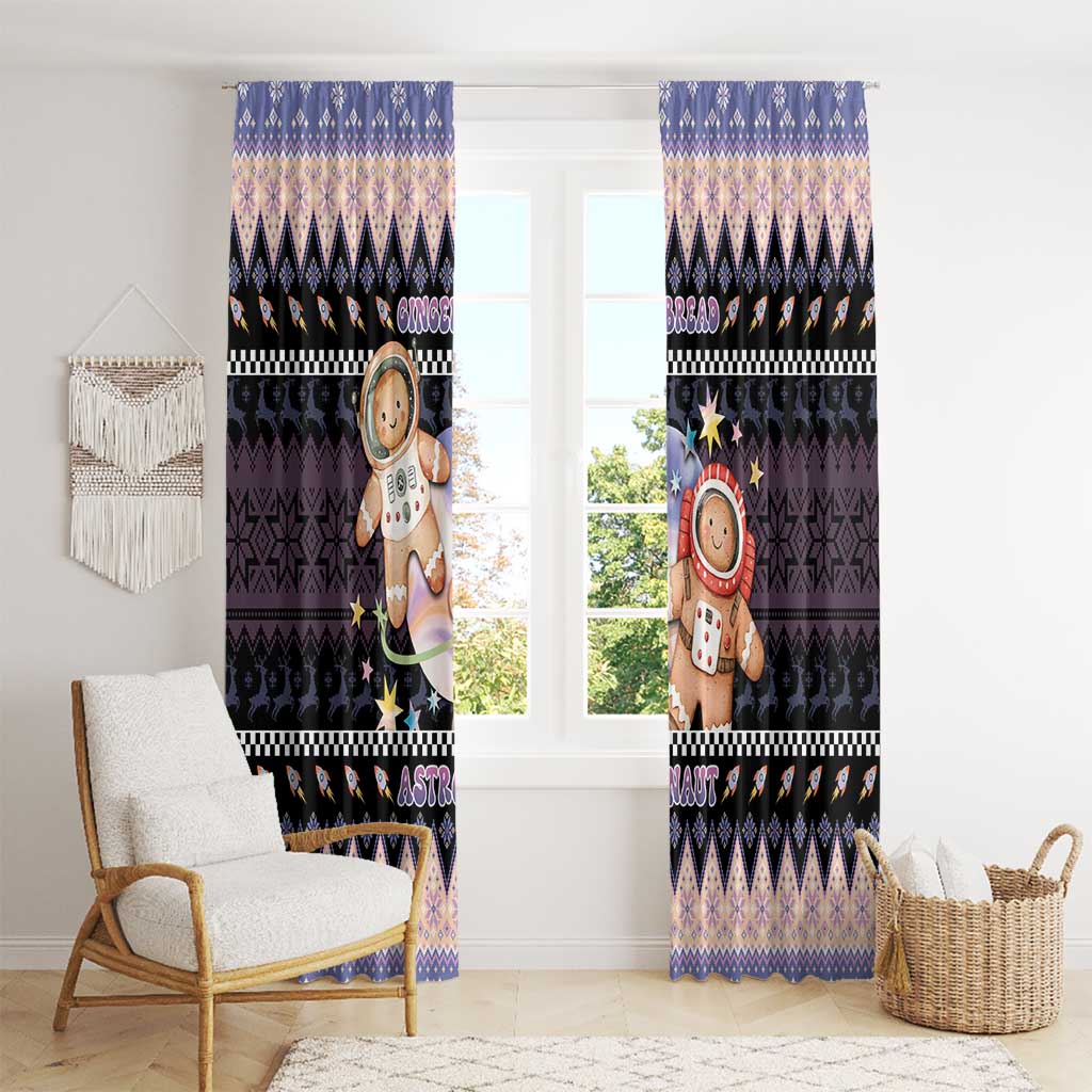 Astronaut Christmas Window Curtain Gingerbread In Space - Wonder Print Shop