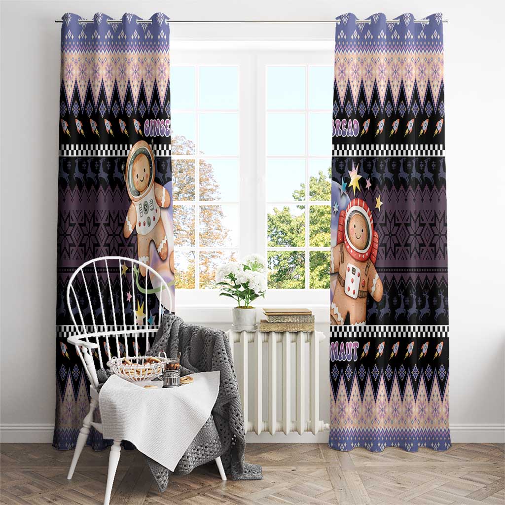 Astronaut Christmas Window Curtain Gingerbread In Space - Wonder Print Shop