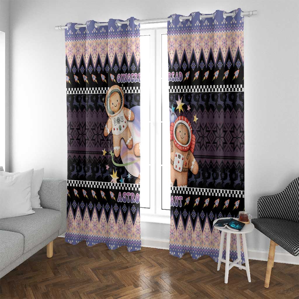 Astronaut Christmas Window Curtain Gingerbread In Space - Wonder Print Shop
