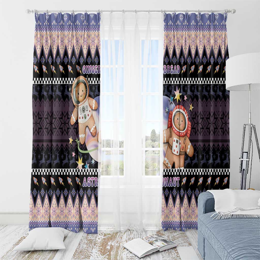 Astronaut Christmas Window Curtain Gingerbread In Space - Wonder Print Shop