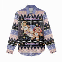 Astronaut Christmas Women Casual Shirt Gingerbread In Space - Wonder Print Shop
