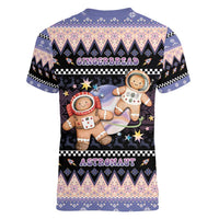 Astronaut Christmas Women V-Neck T-Shirt Gingerbread In Space - Wonder Print Shop