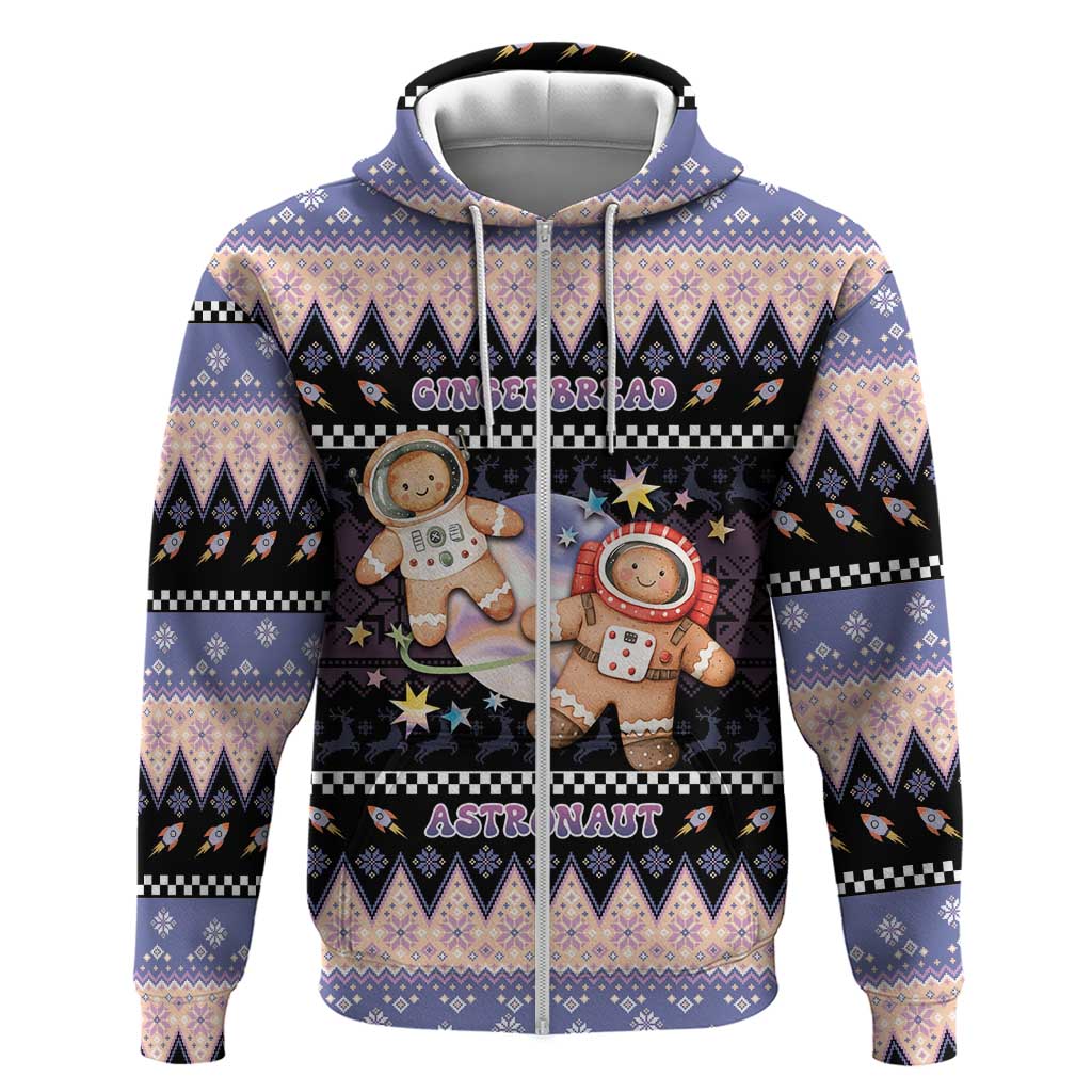 Astronaut Christmas Zip Hoodie Gingerbread In Space - Wonder Print Shop