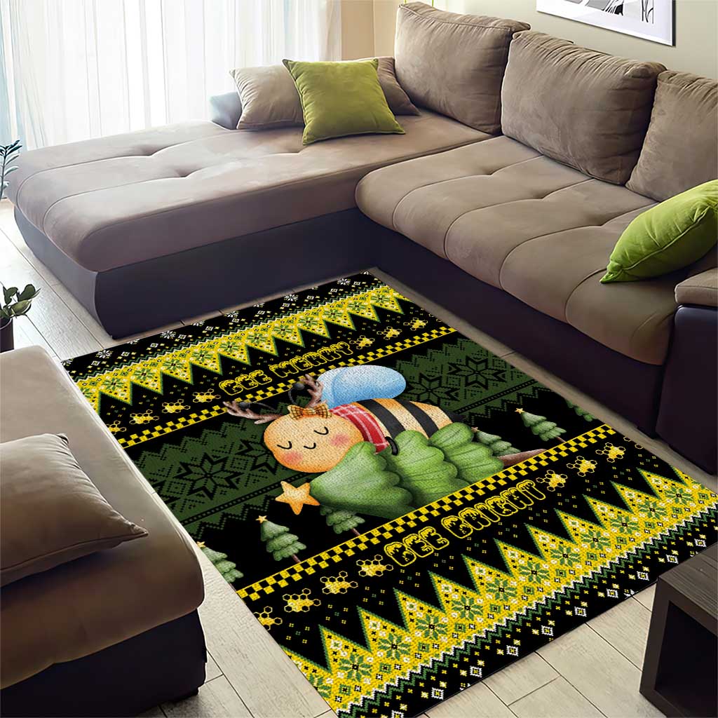 Bee Christmas Area Rug Cute Bumblebee - Wonder Print Shop