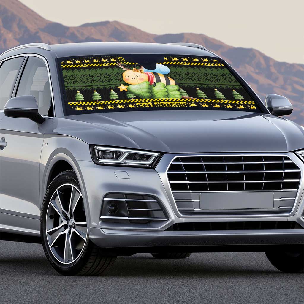 Bee Christmas Auto Sun Shade Cute Bumblebee - Wonder Print Shop