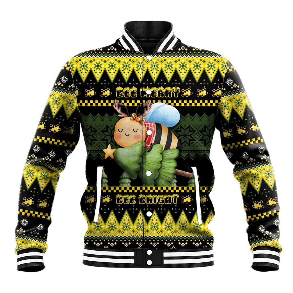 Bee Christmas Baseball Jacket Cute Bumblebee - Wonder Print Shop