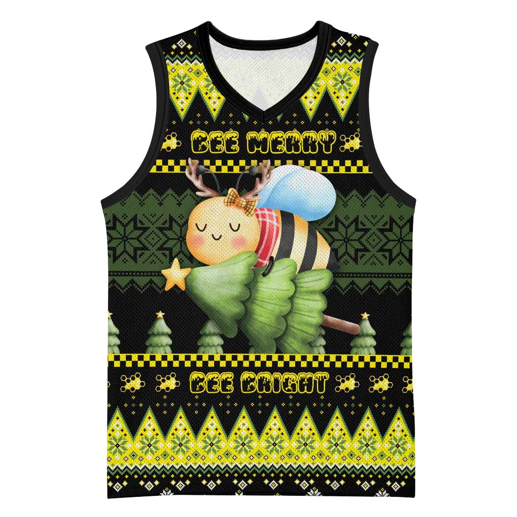 Bee Christmas Basketball Jersey Cute Bumblebee - Wonder Print Shop