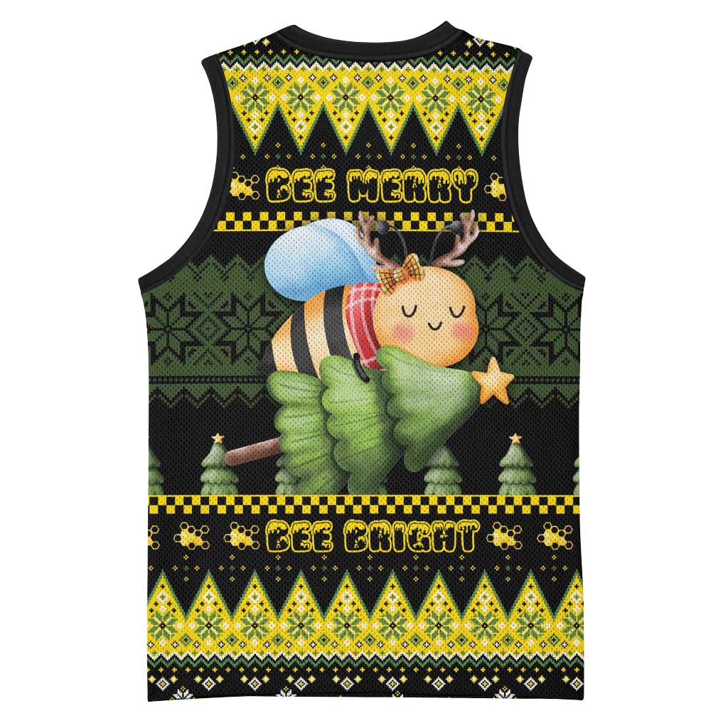 Bee Christmas Basketball Jersey Cute Bumblebee - Wonder Print Shop