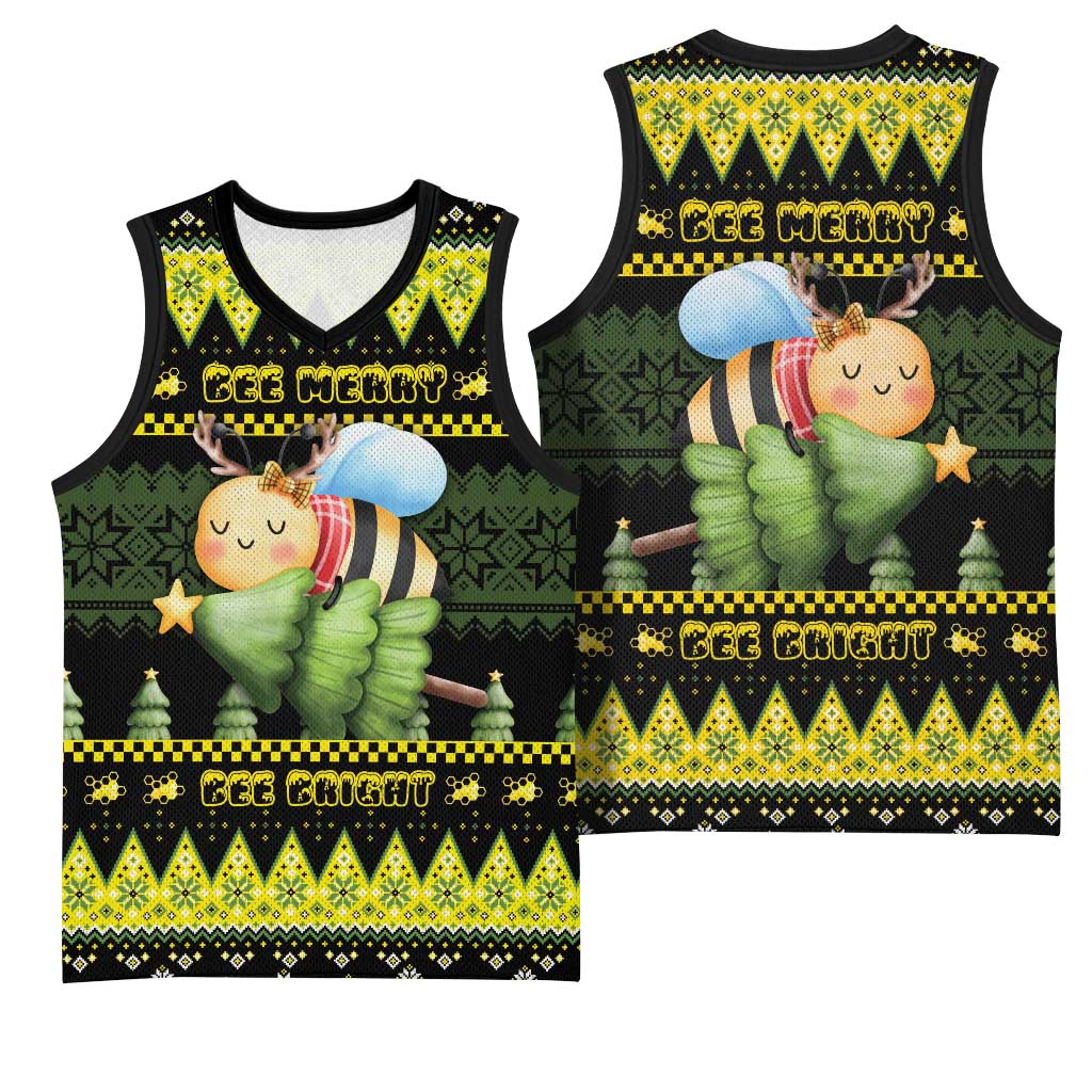 Bee Christmas Basketball Jersey Cute Bumblebee - Wonder Print Shop