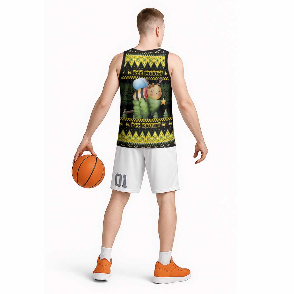 Bee Christmas Basketball Jersey Cute Bumblebee - Wonder Print Shop