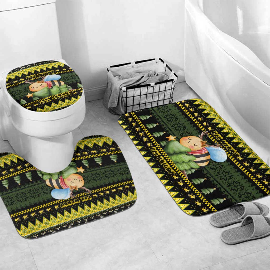 Bee Christmas Bathroom Set Cute Bumblebee - Wonder Print Shop