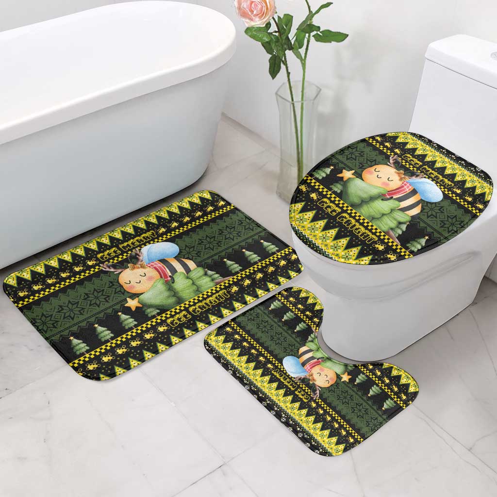 Bee Christmas Bathroom Set Cute Bumblebee - Wonder Print Shop