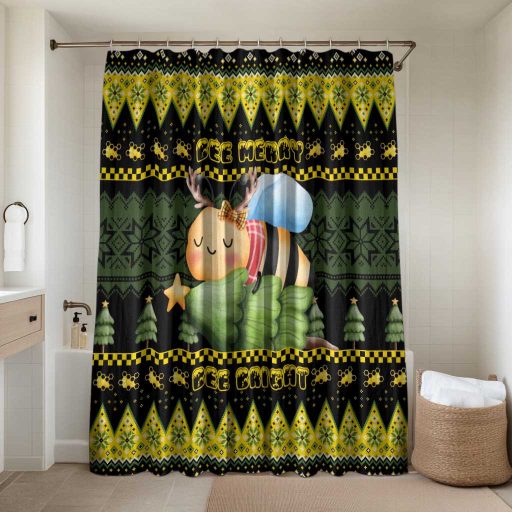 Bee Christmas Bathroom Set Cute Bumblebee - Wonder Print Shop