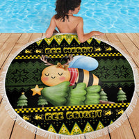 Bee Christmas Beach Blanket Cute Bumblebee - Wonder Print Shop