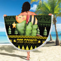 Bee Christmas Beach Blanket Cute Bumblebee - Wonder Print Shop