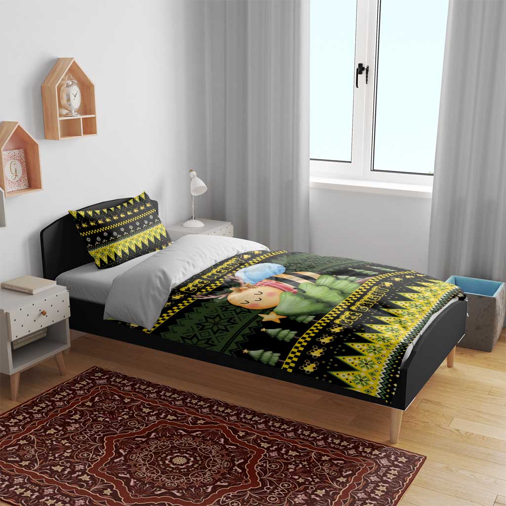 Bee Christmas Bedding Set Cute Bumblebee - Wonder Print Shop