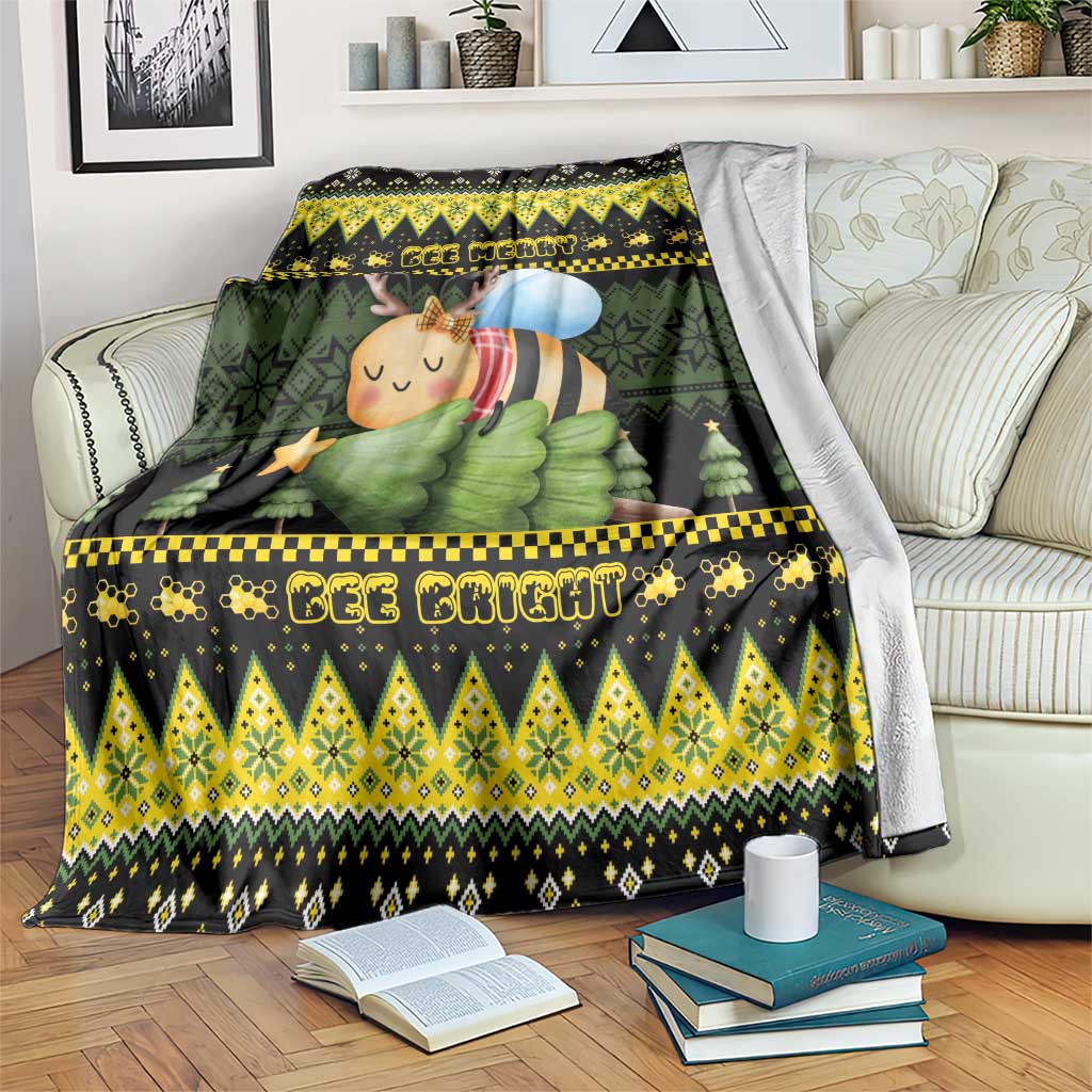 Bee Christmas Blanket Cute Bumblebee - Wonder Print Shop