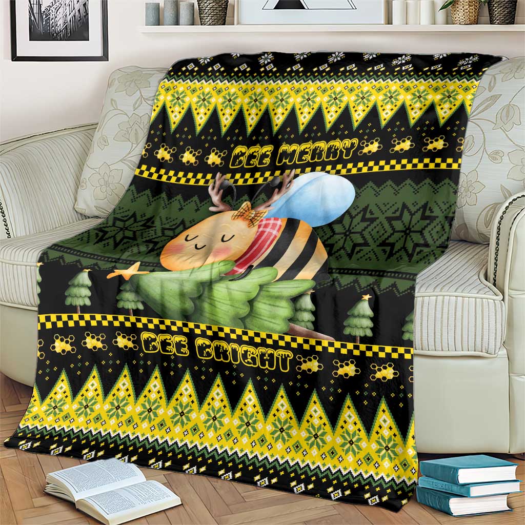 Bee Christmas Blanket Cute Bumblebee - Wonder Print Shop