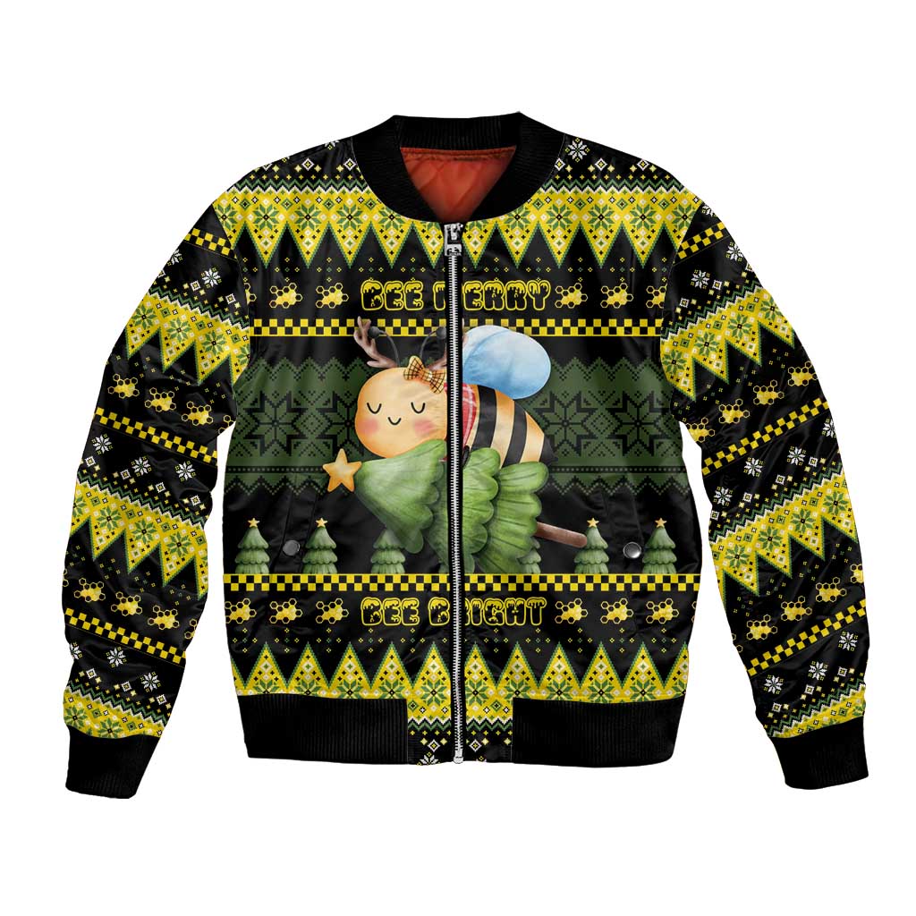 Bee Christmas Bomber Jacket Cute Bumblebee - Wonder Print Shop