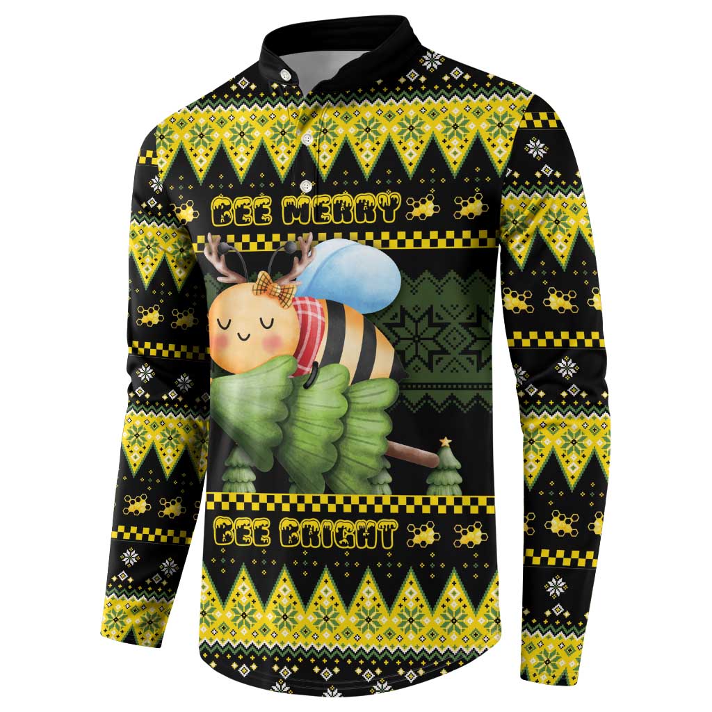 Bee Christmas Button Sweatshirt Cute Bumblebee - Wonder Print Shop
