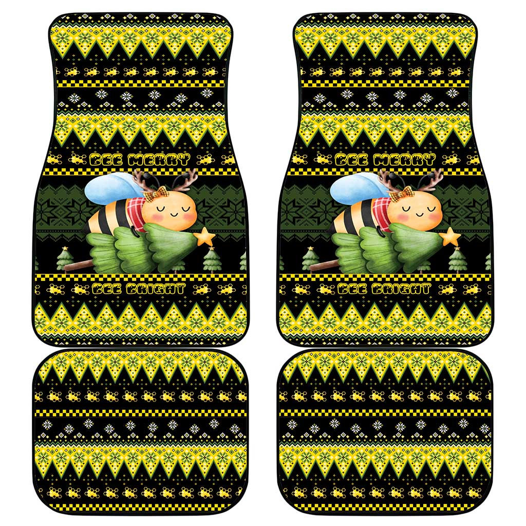 Bee Christmas Car Mats Cute Bumblebee - Wonder Print Shop